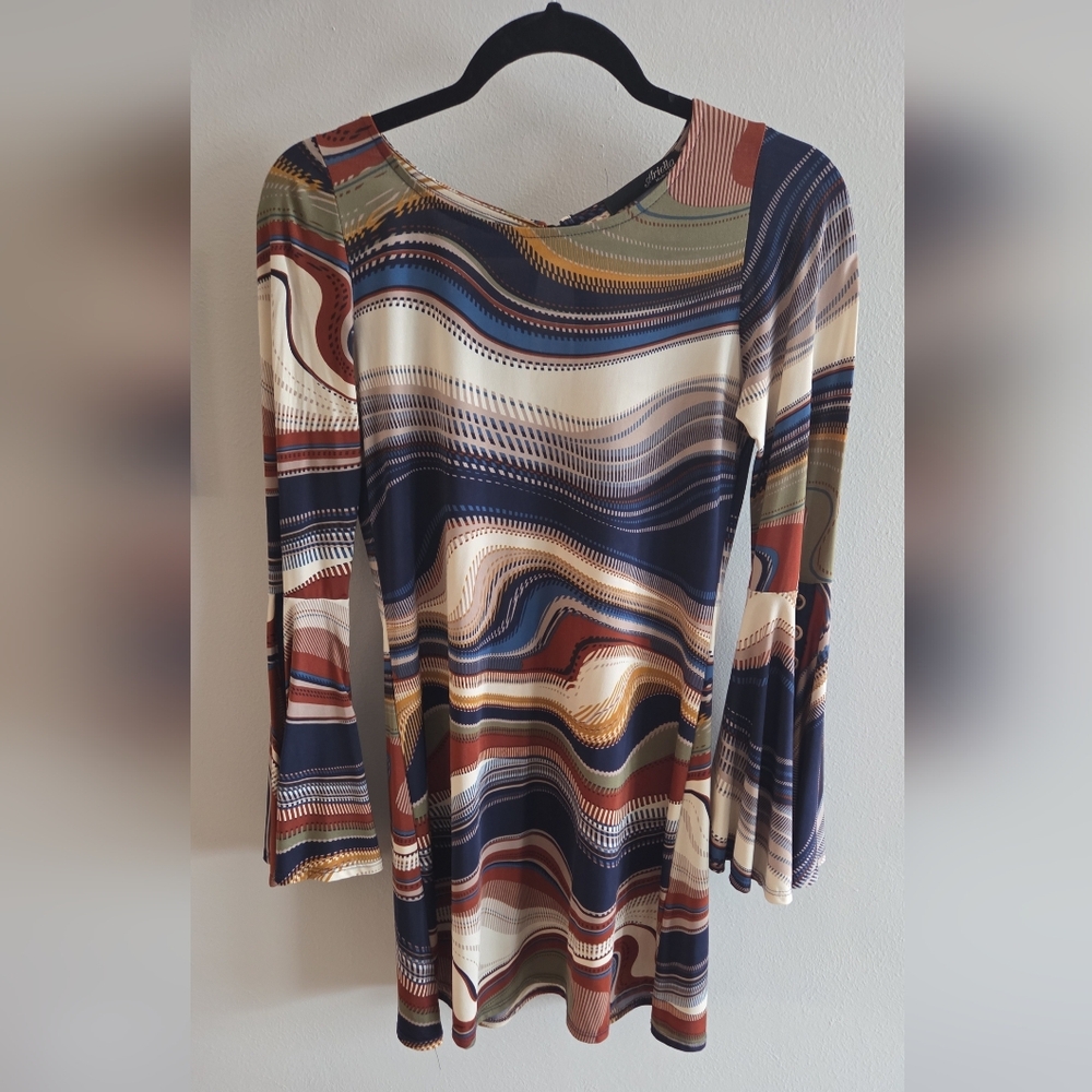 Multicolor Striped Long Sleeve Dress